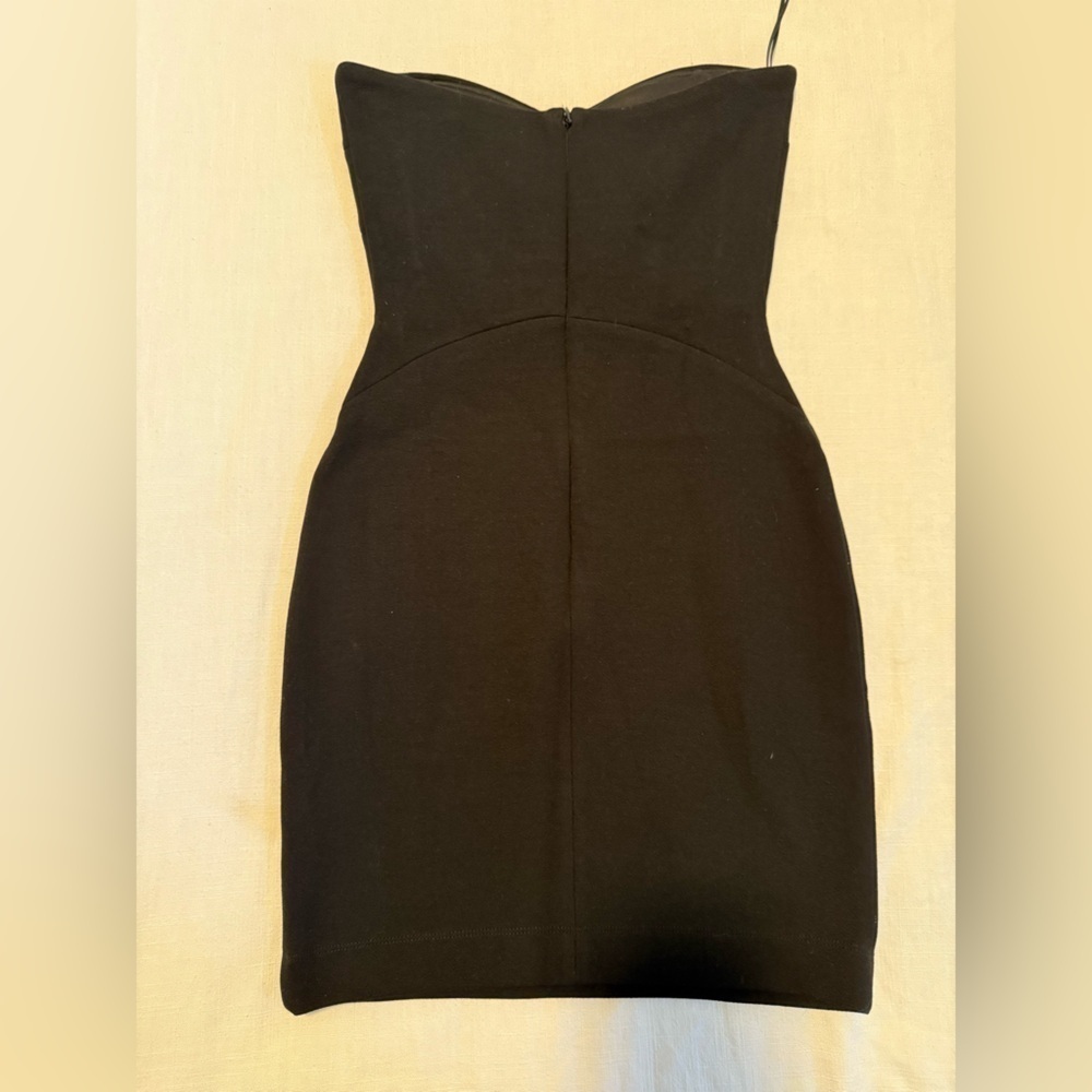 NWT Reiss Miranda Jersey Strapless Bandeau Bodycon Mini Dress Black size 2 - Picture 7 of 10